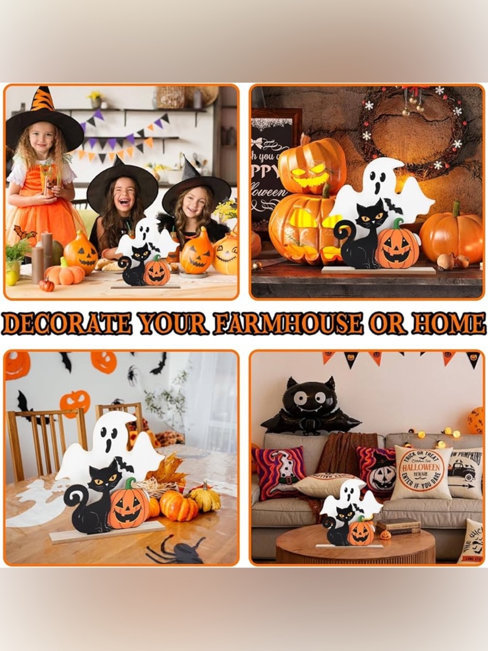 Spooky Tabletop Decor β’ Ghost/Cat/Pumkin - Picture 6 of 9